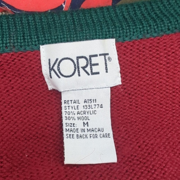 Koret Red and Green Embroidered Cardigan - Picture 4 of 4